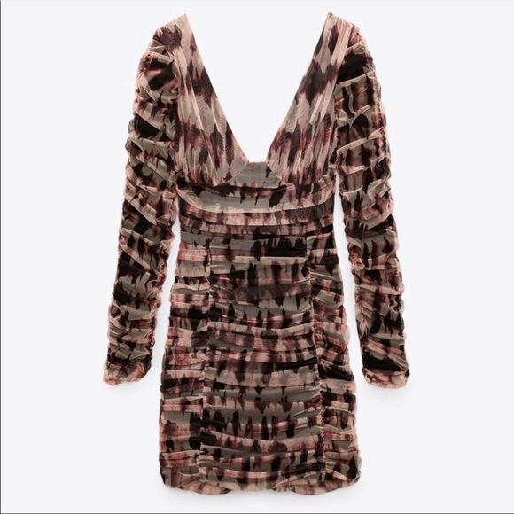 ZARA DRAPED TULLE DRESS - Picture 15 of 15